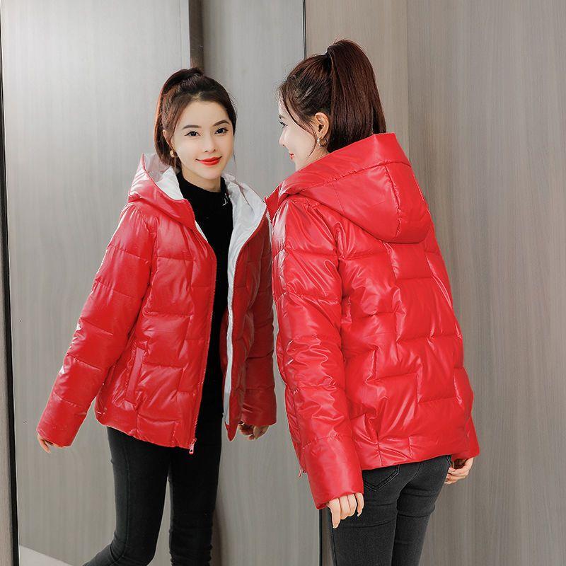 2024 Winter New Hooded Glossy Warm Thick Jacket Women Korean Down Cotton Parkas Snow Wear Coat Female Casual Loose Outwear R002