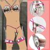 Male Chastity Belt Stainless Steel Chastity Cage with Removable Anal Bead Plug Thigh Ring Metal Bra Slave Penis Restraint Device