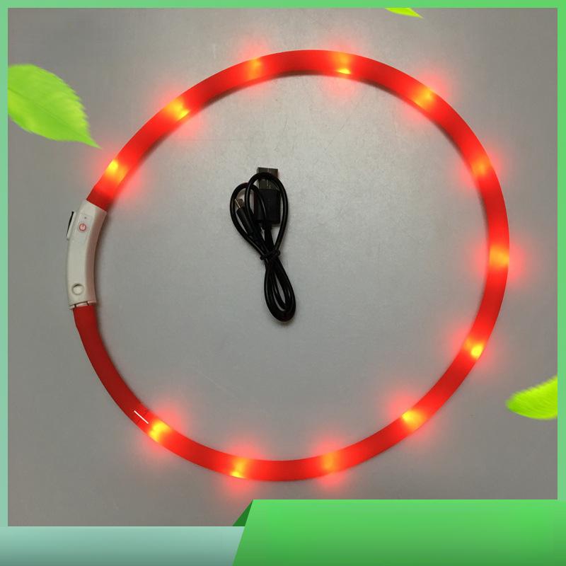 LED Luminous Collar USB Charging Luminous Three Flashing Modes Teddy Golden Retriever Bichon Pet Dog Luminous Collar