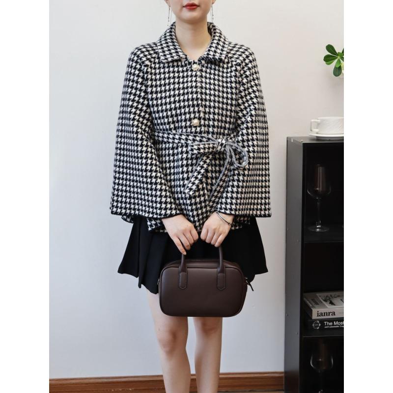 

Qiandongge талия и тонкий вязаный двусторонний шерстяной плащ-пальто новый осенне-зимний свитер-куртка женский One Size