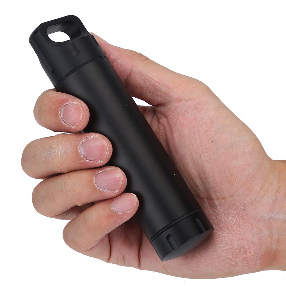 Waterproof Aluminum Pill Box Case Organizer Outdoor Medicine Holder (Black)