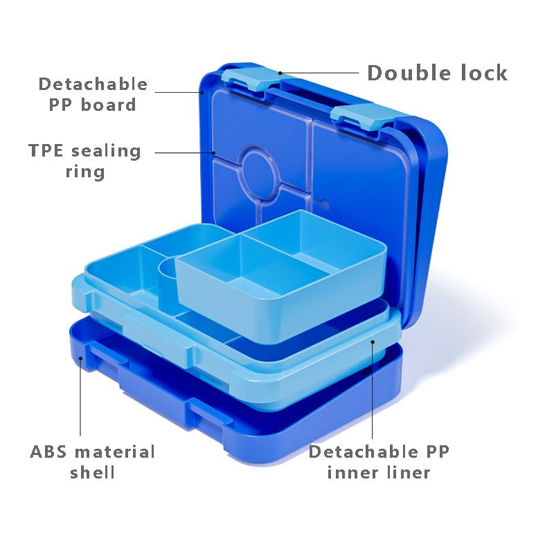 810ml Matboks for barn Bærbar Delt Mikrobølgeovn Bento-boks BPA-fri Lekkasjesikker Matbeholder for Tilbake til skolen Kjøkken