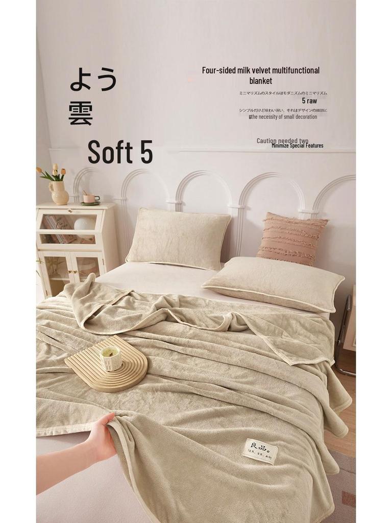 G5Z Velvet Milk Coral Fleece Throw Blanket - Office, Sofa, Nap, Winter Gift