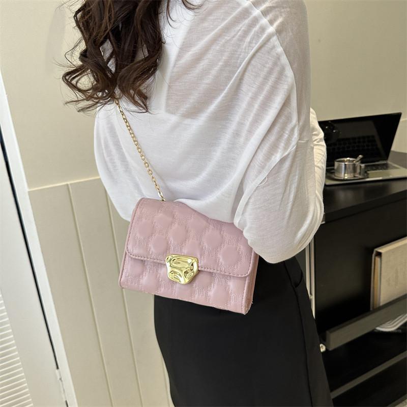 Simple Chain Korean Style Chic 2023 Autumn New Leisure Single Shoulder Diagonal Small Square Women's Bag