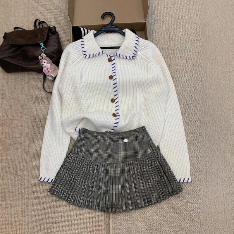 Handmade contrasting color knitted sweater jacket women's autumn new casual loose and thin lazy style versatile top