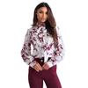 Ladies Spring Summer Lantern Sleeve Bandage Printed All Match Shirt Top
