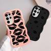 Case for Samsung Galaxy A25 S22 Ultra S21 S20 FE A26 S23 Plus S24 S25 Soft Phone Cover A34 A55 A24 A35 A36 A54 Lips Kiss Print