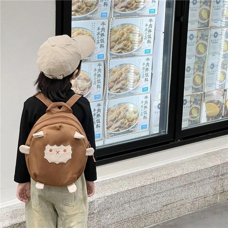 Cute Cartoon Baby Backpack Canvas School Bags for Girls Boys Portable Kindergarten Kids Backpacks for Travel Infant Bag Small Size