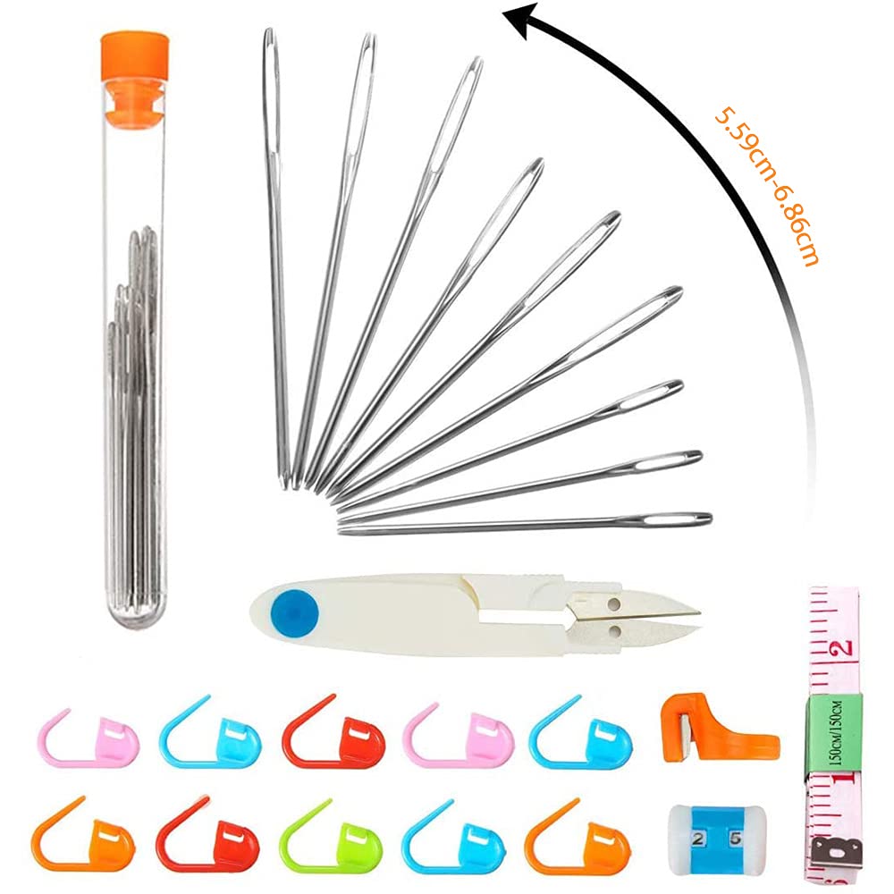 Yetaha Crochet Hook 11 Knitting Yarn Hand Sewing Lace Jumbo Crochet Stitch Row DIY Set with Case Set, Needles, Needles, Needles, Needles, Hooks,