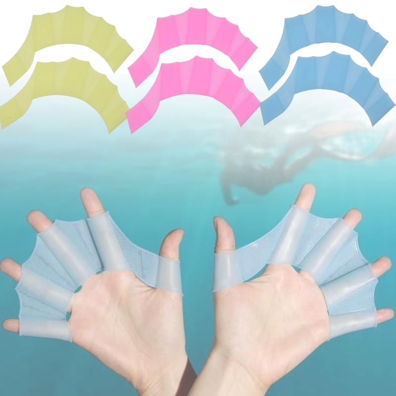 Silicone Webbed Gloves Swimming Training Equipment Pink Blue Yellow Gear Swim