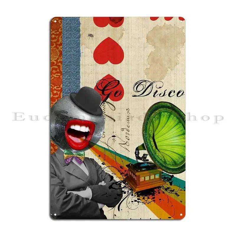 Go Disco Metal Signs Wall Decor Classic Printing Bar Cave Rusty Tin Sign Poster 20x30cm(7.8x11.8inch)