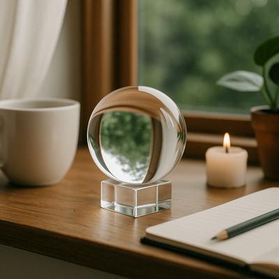 Boule de Cristal avec Support 100mm
