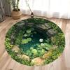 2D Stone Cave Koi Printed Carpet Anti Slip Mat In Lotus Pond Area Living Room and Bedroom Decorative Carpet Natural Landscape