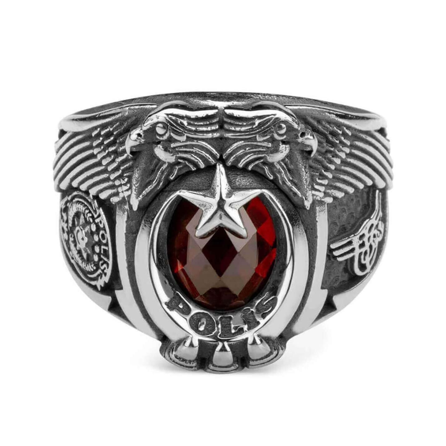 

Полицейское кольцо османской тугры с головой двуглавого орла