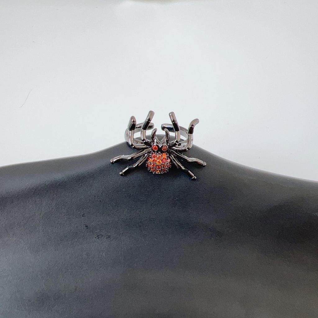Dark Zircon Spider Ring - Niche Retro Design, Cool Trendy Jewelry for Women
