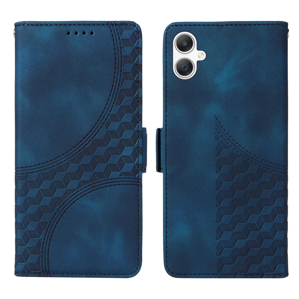 For Samsung Galaxy A07 4G/A06 4G/A06 5G Leather Cases Wallet Rhombus Imprinted Phone Cover Stand with Strap