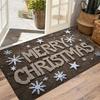 1pc of Christmas Doormat, 1.2 Cm Thick, Vintage Snowflake Faux Wood Design Carpet, Absorbent Non-Slip Polyester Fiber Mat, Suitable for Living Room, B