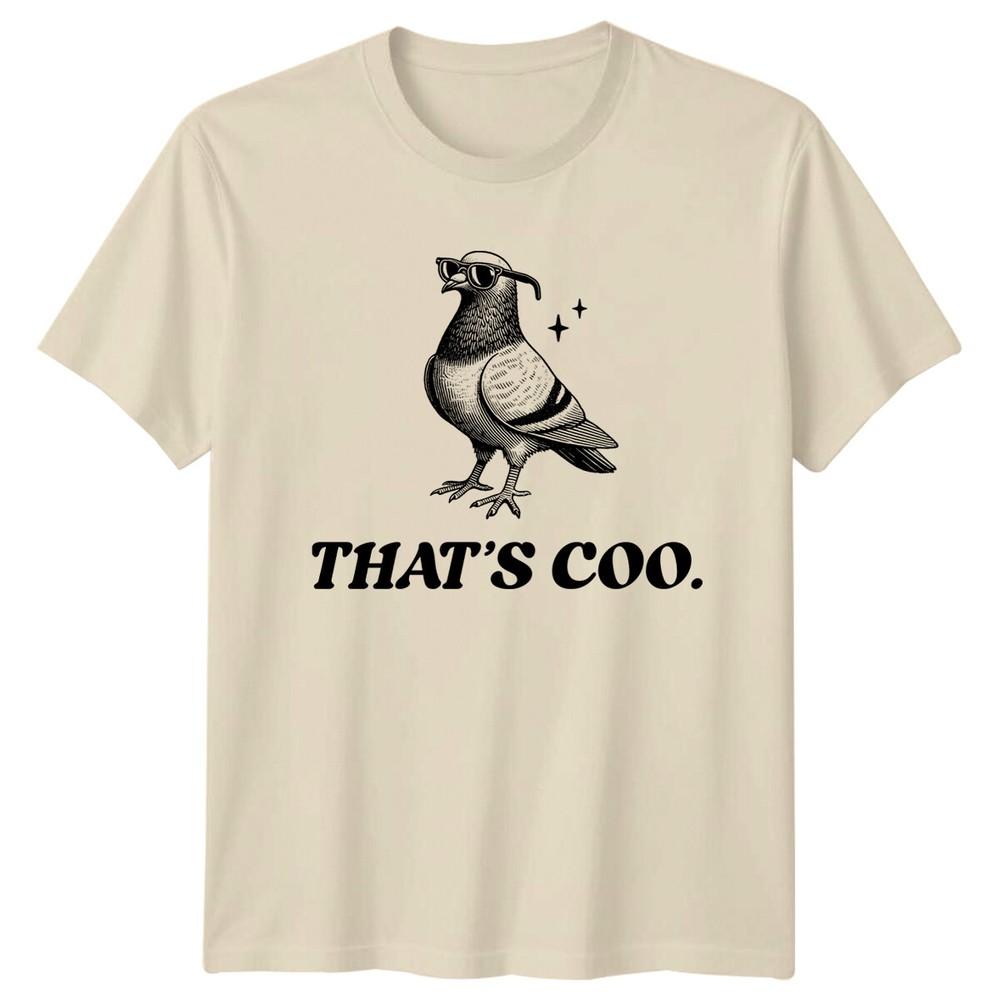 

That#039;s Coo Pigeon Pun TShirt Bird Wearing Sunglasses Graphic Tee Unisex T-Shirt L