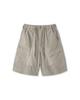 APOSTROPHE COMMA Brushed Washed Cotton Elastic Waist Half Pants_Light Gray