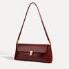 Retro Burgundy Deerskin Velvet Women's Shoulder Bag - Autumn/Winter Collection