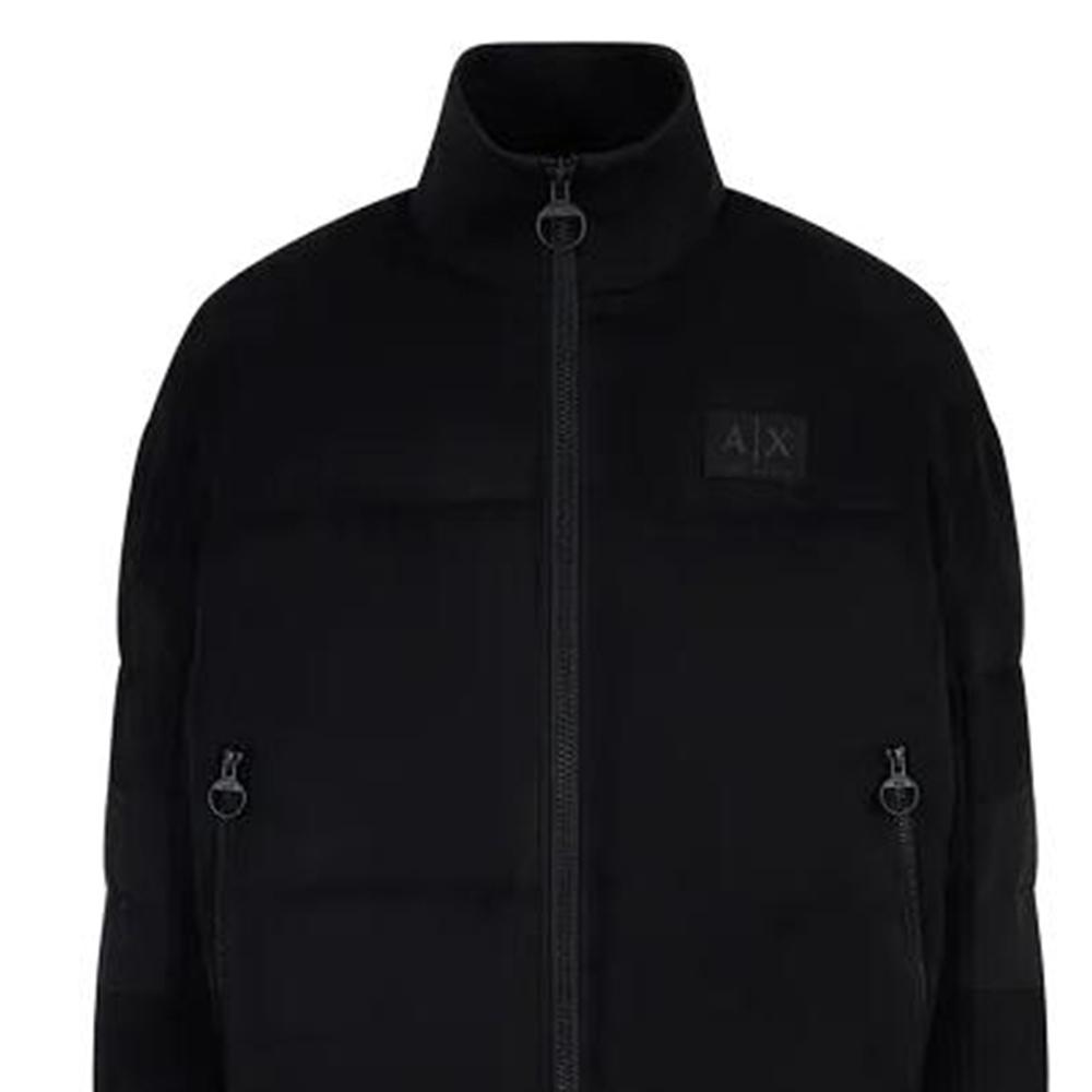 Emporio Armani Logo High Neck Zip Long Sleeve Jacket Men Jackets Black 6RZB32-ZE1AZ-1200