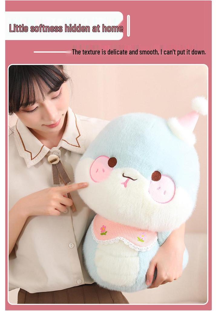 Adorable Zodiac Snake Plush Toy - Light Green & Sky Blue