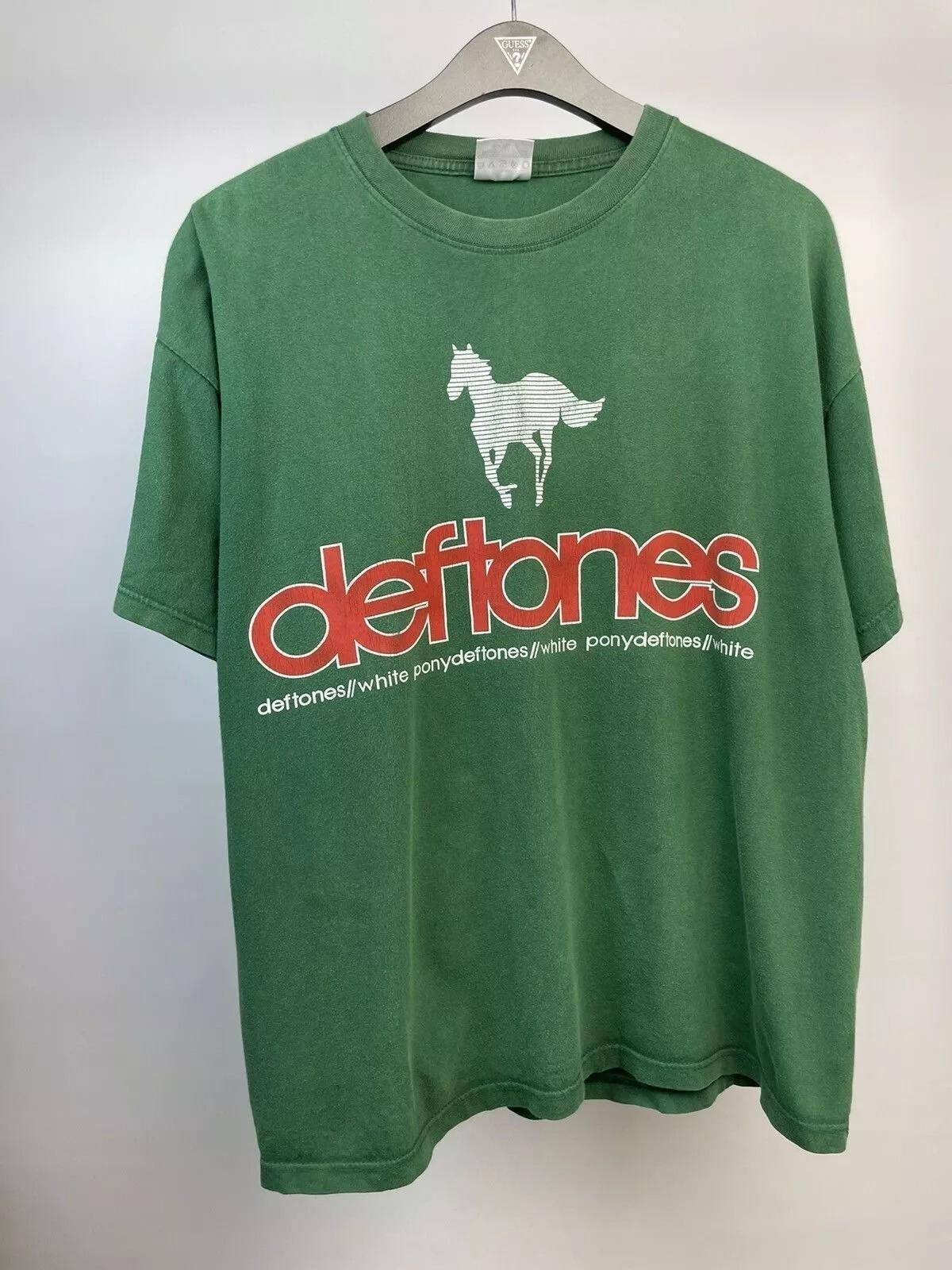 

Deftones Band White Pony Albums Green Unisex Cotton T Shirt Mens Womens Tees Top Reprint S-4XL M