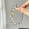 Original design, same style as seen on Xiaohongshu: natural white crystal and golden quartz bracelet, available for both men and women7A High-purity