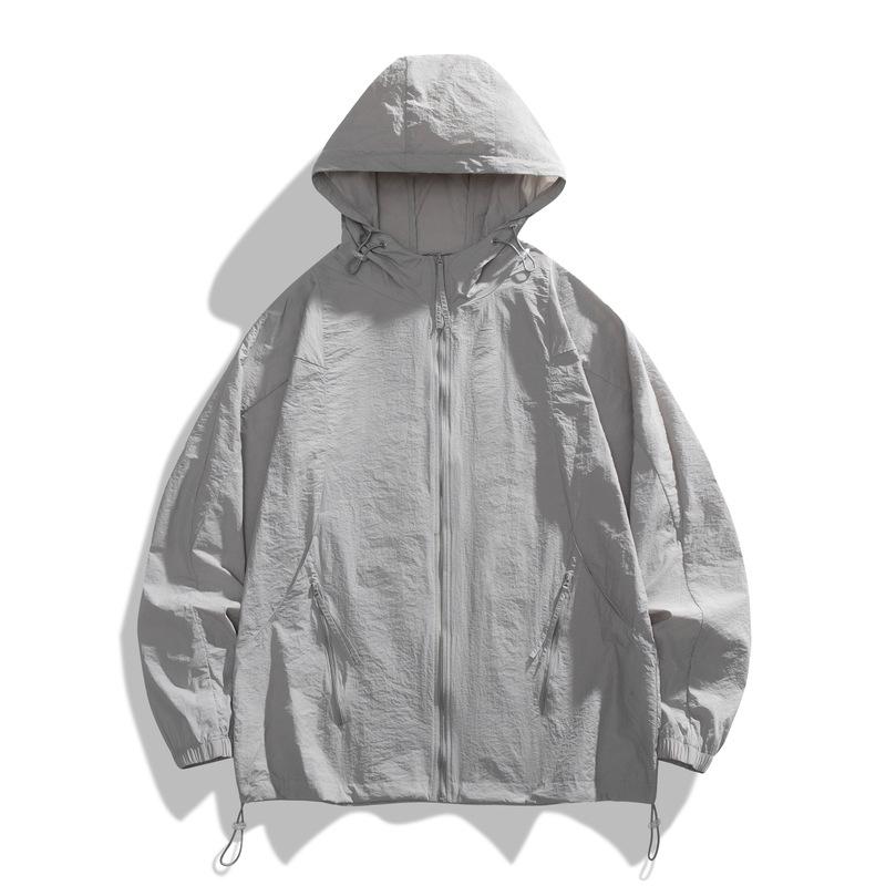 UPF10 + couple sunscreen clothes men's and women's summer light and breathable UV-proof outdoor casual hooded sunscreen jacket