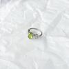 Silver Ring with Chrysolite 4.177ct, Cubic Zirconia, Product Weight 3.25 G (2150305)