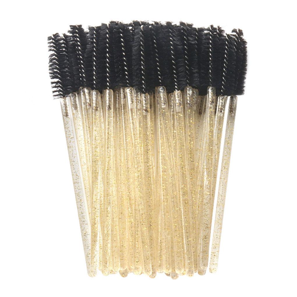 Pack of 50 Eyelash Brush Multicolored Makeup Tools Applicator Eyebrow Tweezer Eyelashes Clip Brow Brushes