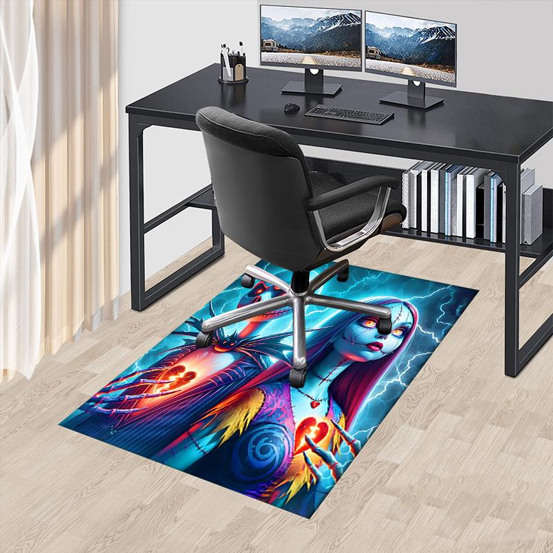 Office Rug Jack Skellington, Sally Theme 3D Printed Anti-Slip Rug-Machine Washable for Living Room