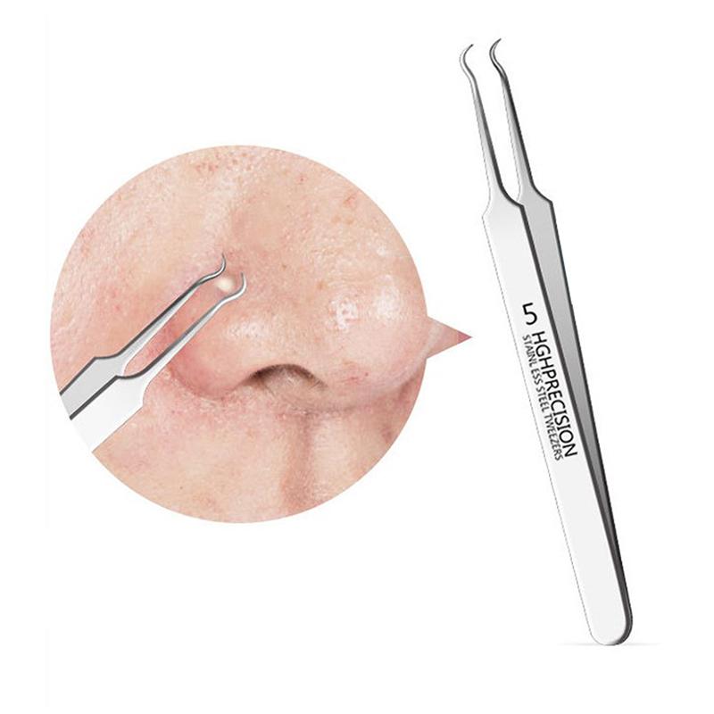 Blackhead Remover Tweezers Stainless Steel Pimple Remover Tweezers Precision Pimple Popper Tool Cell Clip For Skin Purification