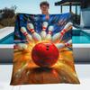 Bowling Ball Pins Explosion Action Sports Fleece Blanket Dynamic Design Soft Warm Throw For Bowling Fans Game Room Decor Gift