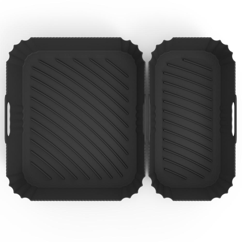 2Pcs/Set Silicone Air Fryer Liner Anti-stick Design Air Fryer Pan Air Fryer Baking Tray  Oven