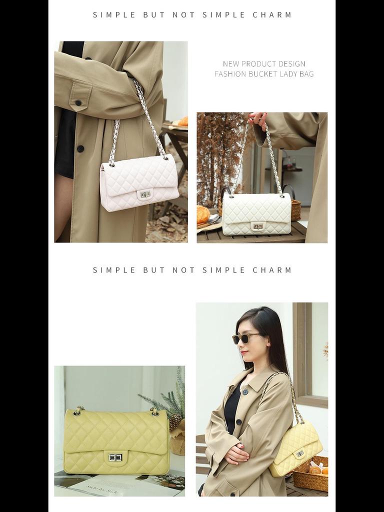 Sheepskin Rhombus Chain Shoulder Bag - 2025 Autumn/Winter Commuter, All-Match, Small Square High-End Ladies' Messenger Bag