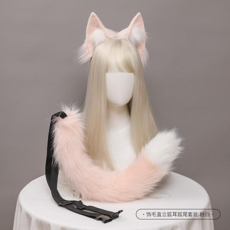 Handmade Japanese Lolita Fox Ear Headband With Standing Fur Tips Cosplay Accessory Adult Anime Fans