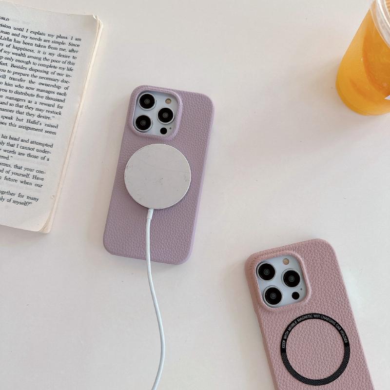 Wagsafe Magnetic Wireless Charging Solid Color Hard PC Phone Case For iPhone 16 Pro Max E 14 11 12 13 15 Pro Max Mini Back Cover