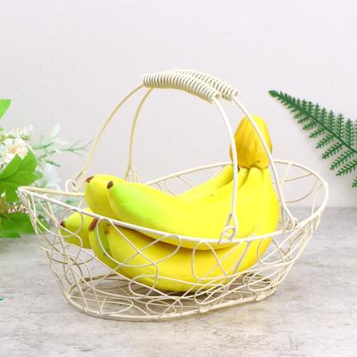 Egg Basket Metal Wire Storage Basket Portable Fruit Bread Egg Organizer Holder For Kitchen Home Picnic Creative Fruit Basket