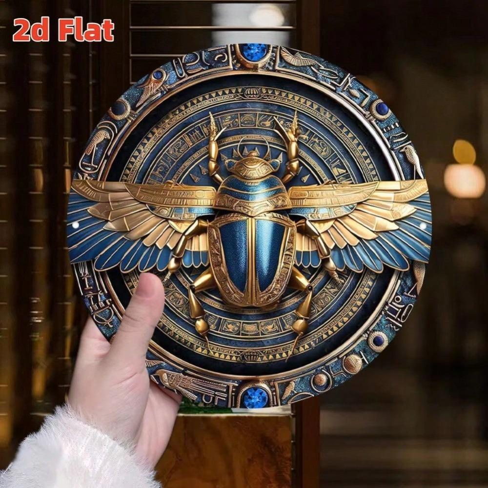 Egyptian Style Tin Metal Wall Art, Handmade Home Decor for Living Room Bedroom Kitchen Bathroom Halloween