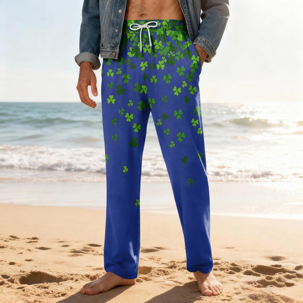 Men's Home Soft Pajama Pants Drawstring With Pockets Casual Sports Pants