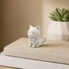 3D Printed Cute Cat Ornament, Mini Size Matte White Cat Figurine with Bow Tie, Desktop Decoration for Home Office Car, Small Gift for Cat Lovers