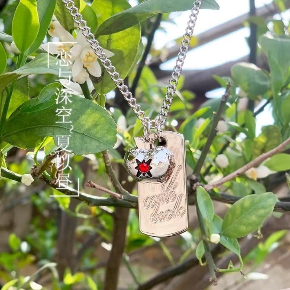 Anime Love And Deep Space Caleb The Same Brother The Same Pendant Necklaces Apple Square Cards Necklace