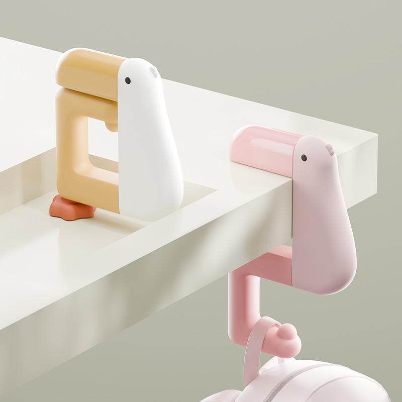 1PC Adjustable ABS Think Duck Backpack Hook, Suitable for Student Backpacks, Desks, and Tabletops; a Great Gift.