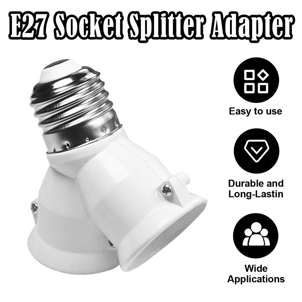 Schraube E27 LED Sockel Licht Lampe Glühbirnenfassung E27 Zu 2-E27 Splitter Adapter Lampenfassung Sockel Glühbirnenhalter Beleuchtungszubehör