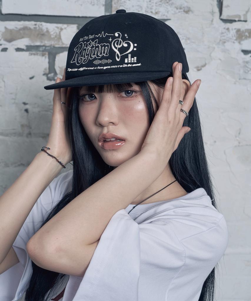 VENHIT Heart Rhythm Flat-Brimmed Cap_Black