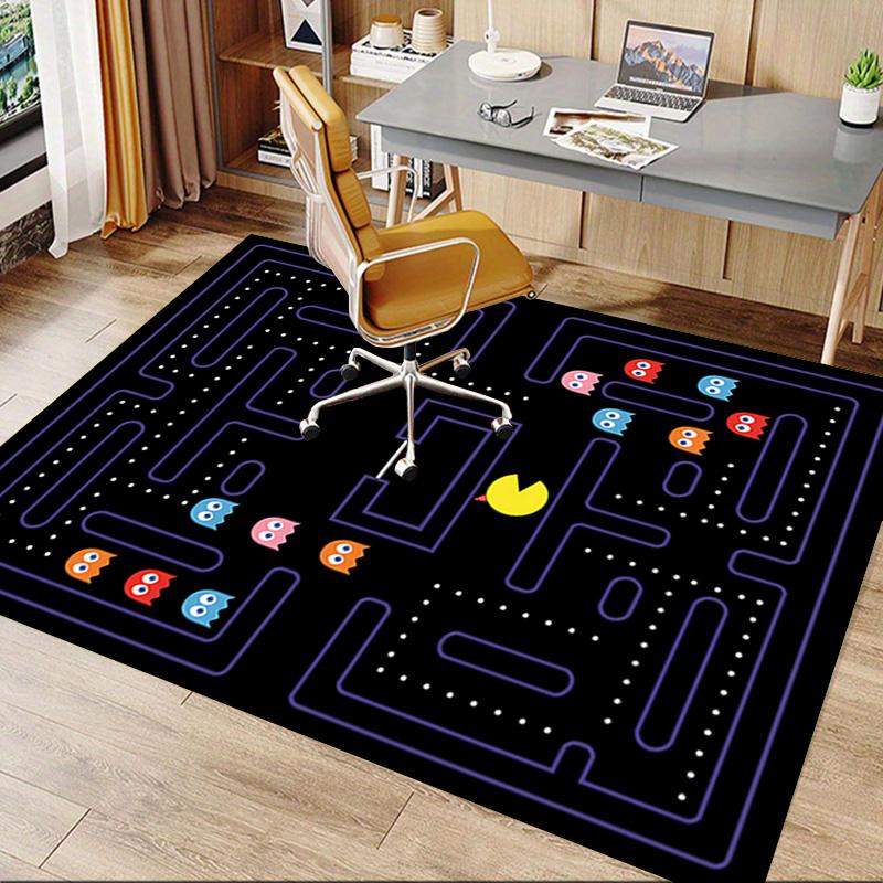 1pc Pacman Maze Adventure Carpet for Playroom Bedroom Living Room Sofa Home Decor,kids Game Area Rug Non-slip Floor Mat Y730140