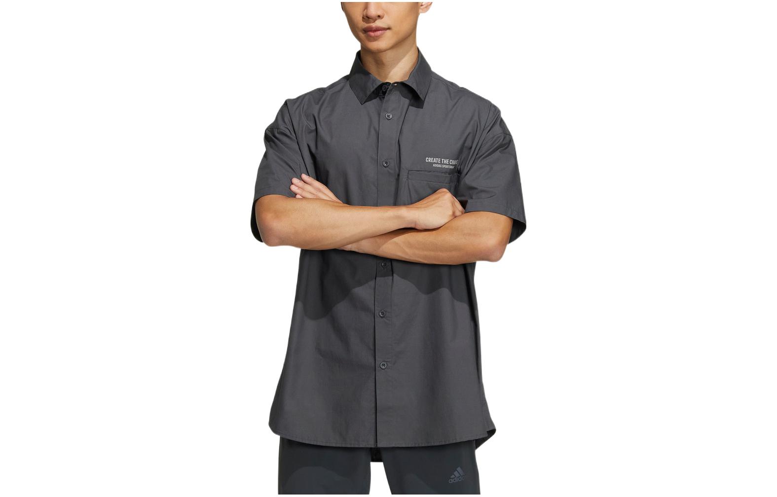 Adidas Shirts Men s Gray Lapel Moderate Other HZ7033 XL