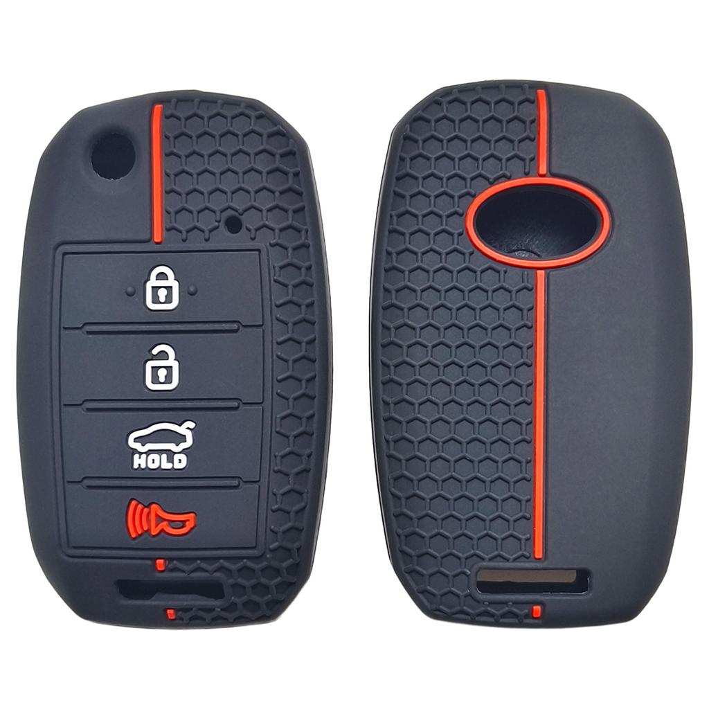 Suitable for Kia K5 Optima Sportage K3 Sorento Folding 4-button Honeycomb Pattern Silicone Car Key Cover