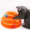 3 Level Cat Toy Tower Tracks Interactive Cat Intelligence Training Amusement Plate Tower Cat Tunnel Tracks Disc Kitten Track Toy